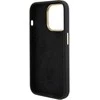 Guess Liquid Silicone 4G Strass Metal Logo dėklas telefonui Apple iPhone 15 Pro juodos spalvos
