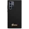 Samsung Galaxy S23 Ultra Guess Hard silikoninis dėklas Vintage Gold Logo (GUHCS23LSLSMK) juodos spalvos