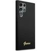 Samsung Galaxy S23 Ultra Guess Hard silikoninis dėklas Vintage Gold Logo (GUHCS23LSLSMK) juodos spalvos