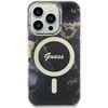 Apple iPhone 14 Pro Guess dėklas Golden Marble Collection MagSafe (GUHMP14LHTMRSK) juodos spalvos