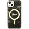 Apple iPhone 14 Guess dėklas Golden Marble Collection MagSafe (UHMP14SHTMRSK) juodos spalvos