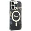 Apple iPhone 14 Pro Guess dėklas Golden Marble Collection MagSafe (GUHMP14LHTMRSK) juodos spalvos