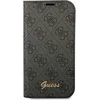 Apple iPhone 14 Pro Guess Book 4G Vintage Gold Logo (GUBKP14LHG4SHK) telefono dėklas juodos spalvos