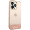 Guess GUHCP14XHGCOP iPhone 14 Pro Max 6,7 colių eilinis/rožinis kietas dėklas, permatomas