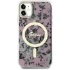 Dėklas GUESS GUHMN61HCFWSP IPHONE 11 / XR 6.1 "Rožinis / Rožinis HARDCASE FLOWER MAGSAFE