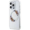 GUESS GUHMP15XHFWFFCT IPHONE 15 PRO MAX 6,7 col. permatomas kietas dėklas IML FLOWERS WREATCH MAGSAFE