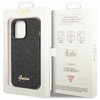 Dėklas Guess PC/TPU Glitter Flakes Metal Logo Case skirta iPhone 14 Pro Max, juodas