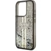 Dėklas GUESS GUHCP15LLFCSEGK IPHONE 15 PRO 6.1 "Juodas/Juodas HARDCASE LIQUID GLITTER GOLD STRIPES