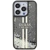 Dėklas GUESS GUHCP15LLFCSEGK IPHONE 15 PRO 6.1 "Juodas/Juodas HARDCASE LIQUID GLITTER GOLD STRIPES