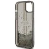Apple iPhone 14 plus / 15 plus Guess dėklas Liquid Glitter Gold Stripes (GUHCP15MLFCSEGK) juodos spalvos