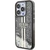 Dėklas GUESS GUHCP15LLFCSEGK IPHONE 15 PRO 6.1 "Juodas/Juodas HARDCASE LIQUID GLITTER GOLD STRIPES