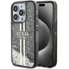 Dėklas GUESS GUHCP15LLFCSEGK IPHONE 15 PRO 6.1 "Juodas/Juodas HARDCASE LIQUID GLITTER GOLD STRIPES