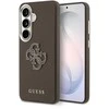Guess PU 4G Resin Metal Logo dėklas skirtas Samsung Galaxy S26+ Brown