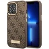 Guess GUHMP14LU4GPRW Apple iPhone 14 Pro 6,1" dėklas telefonui rudos spalvos 4G Logo Plate MagSafe