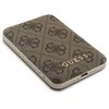 Guess Powerbank indukcinis 15W GUPB5FP4EMGW 5000mAh rudos spalvos 4G Leather Metal Logo MagSafe