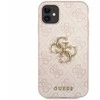 Apple iPhone 11 6.1 „Guess dėklas 4G Big Metal Logo GUHCN614GMGPI rožinės spalvos
