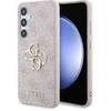 Guess PU 4G Metal Logo dėklas skirtas Samsung Galaxy S24 rožinės spalvos