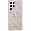 Guess PU 4G Metal Logo dėklas skirtas Samsung Galaxy S24 Ultra rožinės spalvos