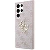 Guess PU 4G Metal Logo dėklas skirtas Samsung Galaxy S24 Ultra rožinės spalvos