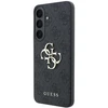 Guess PU 4G Metal Logo dėklas Samsung Galaxy S26 FE telefonui, juodas