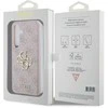 Guess PU 4G Metal Logo dėklas skirtas Samsung Galaxy S24 rožinės spalvos