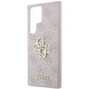 Guess PU 4G Metal Logo dėklas skirtas Samsung Galaxy S24 Ultra rožinės spalvos