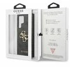 Guess PU 4G Metal Logo dėklas skirtas Samsung Galaxy S23 Ultra pilkos spalvos