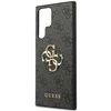Guess PU 4G Metal Logo dėklas skirtas Samsung Galaxy S24 Ultra pilkos spalvos