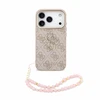 Dėklas Guess PU 4G Metal Logo Strap Case for iPhone 18 Pro Rožinė