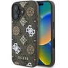 Guess PU 4G Peony MagSafe Apple iPhone 16 dėklas telefonui rudos spalvos