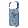 Dėklas Guess 4G & Big Resin Logo do iPhone 18 Pro Max / 17 Pro Max Šviesiai mėlynas