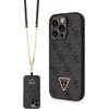 Dėklas GUESS GUHCP15XP4TDSCPK IPHONE 15 PRO MAX 6.7 "Juodas/Juodas HARDCASE CROSSBODY 4G METAL LOGO