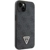 Guess PU 4G Strass Triangle Metal Logo dėklas skirtas Apple iPhone 15 juodos spalvos
