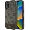 Guess PU 4G Stripe Apple iPhone 16 dėklas telefonui rudos spalvos