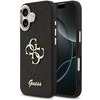 Guess PU Fixed Glitter 4G Metal Frame dėklas skirtas Apple iPhone 17 Juodas