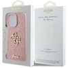 Guess PU Fixed Glitter 4G Metal Logo Apple iPhone 16 Pro Max dėklas telefonui rožinės spalvos