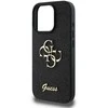 Guess PU Fixed Glitter 4G Metal Logo Apple iPhone 16 Pro dėklas telefonui juodos spalvos