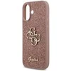 Guess PU Fixed Glitter 4G Metal Logo dėklas skirtas Apple iPhone 17 rožinės spalvos