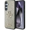 Guess Fixed Glitter Big 4G Metal Logo Samsung Galaxy S25 Plus dėklas telefonui auksos spalvos