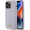 Apple iPhone 15 Pro Max Guess dėklas Glitter Glossy Script (GUHCP15XPGMCSL) violetinės spalvos