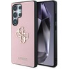 „Guess Grained Big 4G Logo Small Classic Logo“ – dėklas, skirtas „Samsung Galaxy S25 Ultra“, rausvas