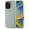 Guess PU Grained Classic Logo MagSafe dėklas skirtas Apple iPhone 16 Pro žalios spalvos
