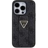 Guess GUHCP15LPGS4TDK Apple iPhone 15 Pro 6.1″ juodos spalvos kietas dėklas Grip Stand 4G Triangle Strass