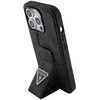 Guess GUHCP15XPGS4TDK Apple iPhone 15 Pro Max 6.7″ juodos spalvos kietas dėklas Grip Stand 4G Triangle Strass