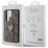 Guess GUHCS24LPGS4TDW S24 Ultra S928 dėklas telefonui rudos spalvos Grip Stand 4G Triangle Strass