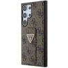 Guess GUHCS24LPGS4TDW S24 Ultra S928 dėklas telefonui rudos spalvos Grip Stand 4G Triangle Strass