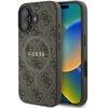 Guess PU Leather 4G Colored Ring MagSafe Apple iPhone 16 Plus dėklas telefonui rudos spalvos