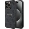 Dėklas Guess Apple iPhone 15 Pro 4G Collection Odinis Metalinis Logotipas MagSafe Juodas | ATSPĖK