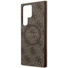 Guess GUHMS24LG4GFRW S24 Ultra S928 rudos spalvos kietas dėklas 4G Collection Leather Metal Logo MagSafe