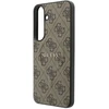 Dėklas Guess Embossed 4G Ring Classic Logo MagSafe do Samsung Galaxy S26 FE ruda